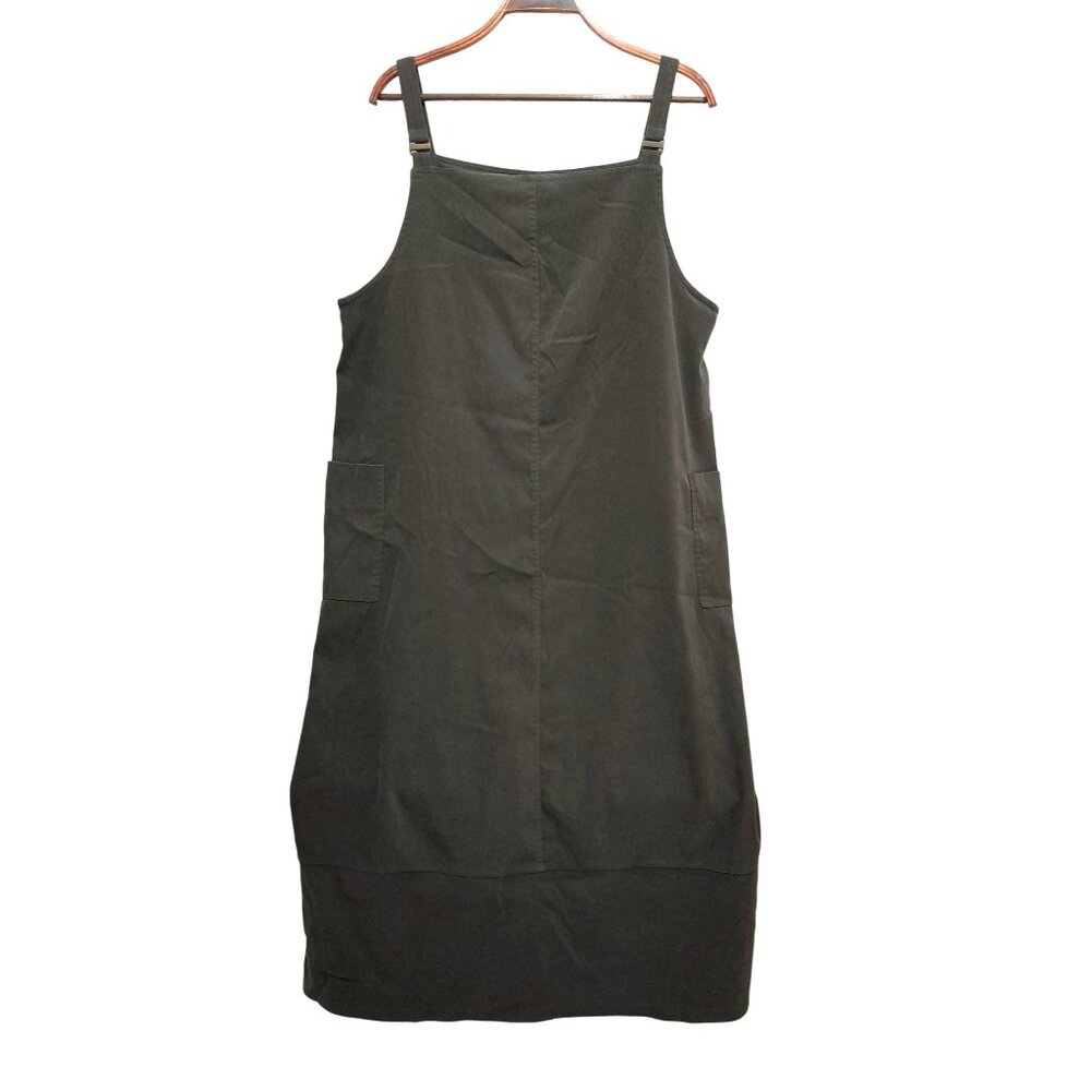 White Stag Velour Oversized Comfy Casual Overall Dress Pockets Sage Size XL